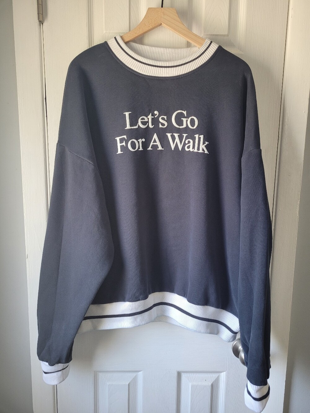YLLW The Label Let's Go For A Walk Navy Oversized Sweatshirt XXL